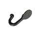 image 3 of Hammer & Tongs Hammered Round Plate Single Hook - W30mm x H65mm - Black