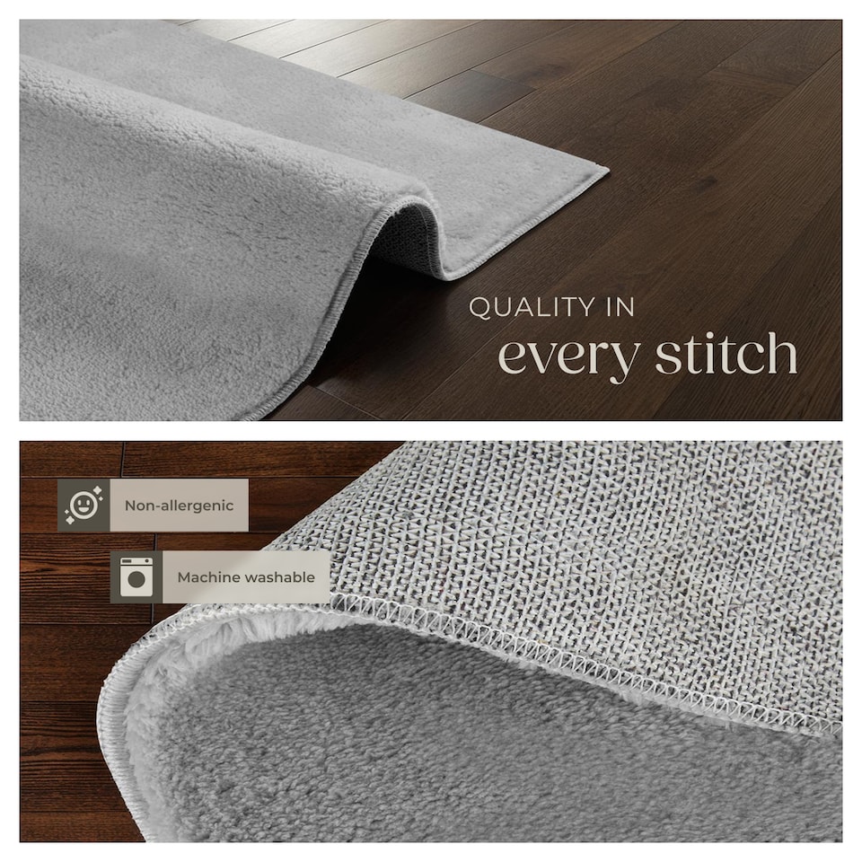 image 1 of Rug Zonelle - short pile and ultra-soft, rectangular or round | Grey | grey | 1