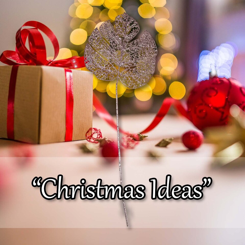 image 1 of vfm-estore Christmas Glitter Stem Decoration 65cm x 22cm Rose Gold - 1 Pack