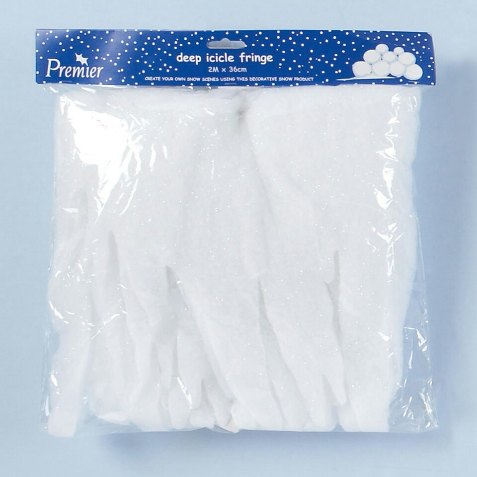 image 1 of 2m x 36cm DEEP Christmas Fake Icicle Scene Drape Material