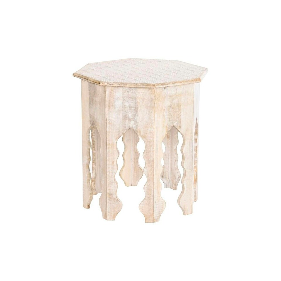 image 1 of Side table DKD Home Decor 49 x 49 x 53,5 cm Brown White Mango wood N/A