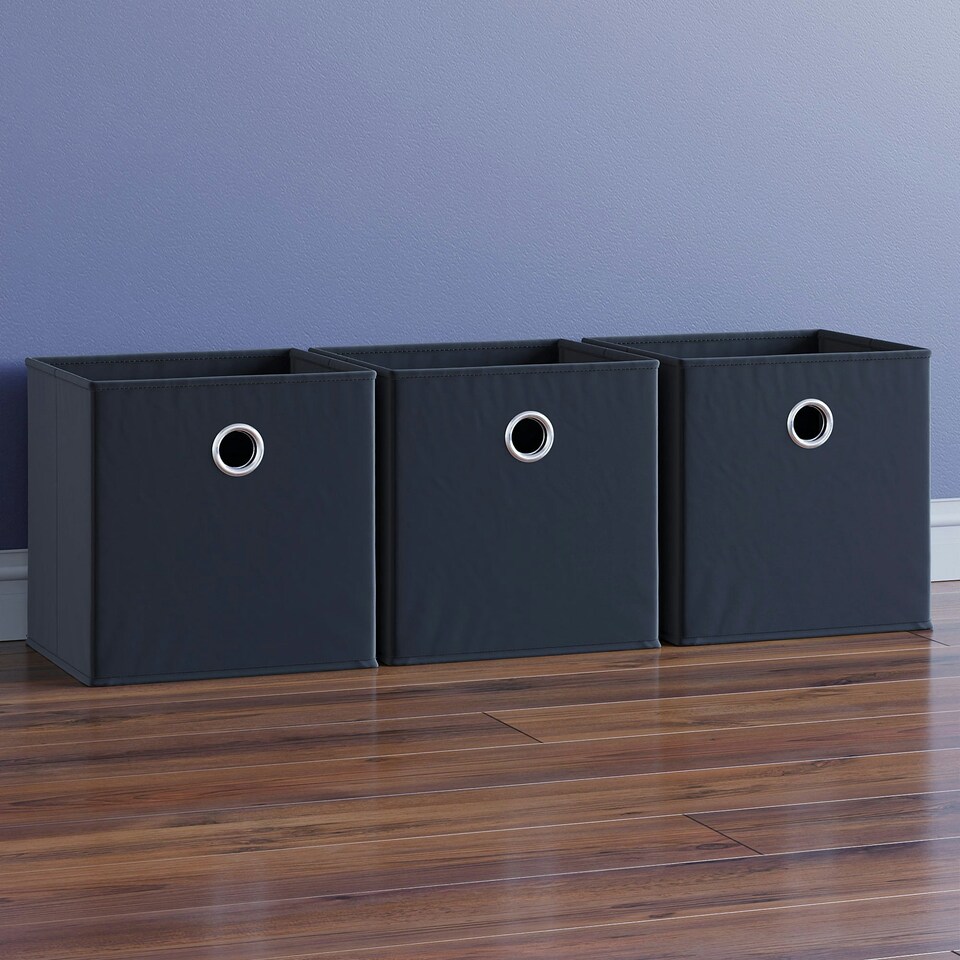image 1 of Vida Designs Durham Cube Storage Basket, Black - (Set of 3)