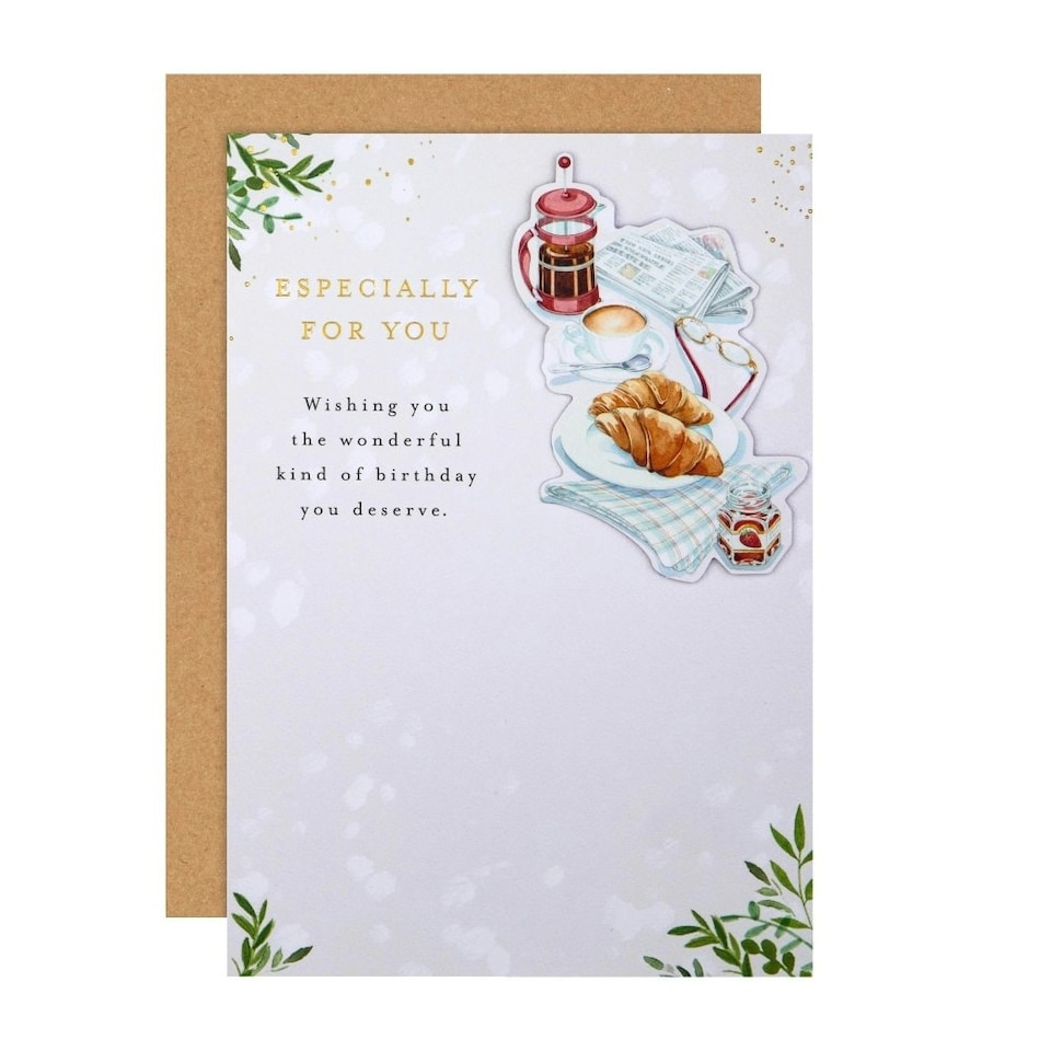 image 1 of Coffee & Croissants Design Birthday Card