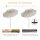 image 6 of Outsunny 2.2m Beach Umbrella, Portable Parasol with Tilting Function, Outdoor Sunshade Shelter with 8 Ribs for Garden, Pool and Patio, Cream White