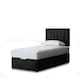 image 1 of Amelia Divan Bed with Upholstered Headboard - Two Drawers - Black - Single