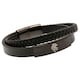 image 1 of Rangers FC Leather Crest Bracelet - Black - One Size