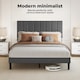 image 7 of Levede Bed Frame Double Upholstered  Foam Headboard Soft Linen Fabric Wooden | Grey | Double | Double