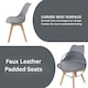 image 5 of Modern Dining Set with 4 Grey Tulip Plastic Chairs with Seats Furniture