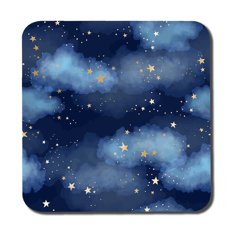 image 1 of Dark blue sky with gold foil constellations (Placemat & Coaster Set)