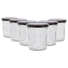 Argon Tableware Glass Jam Jars with Lids - 250ml - Pack of 6