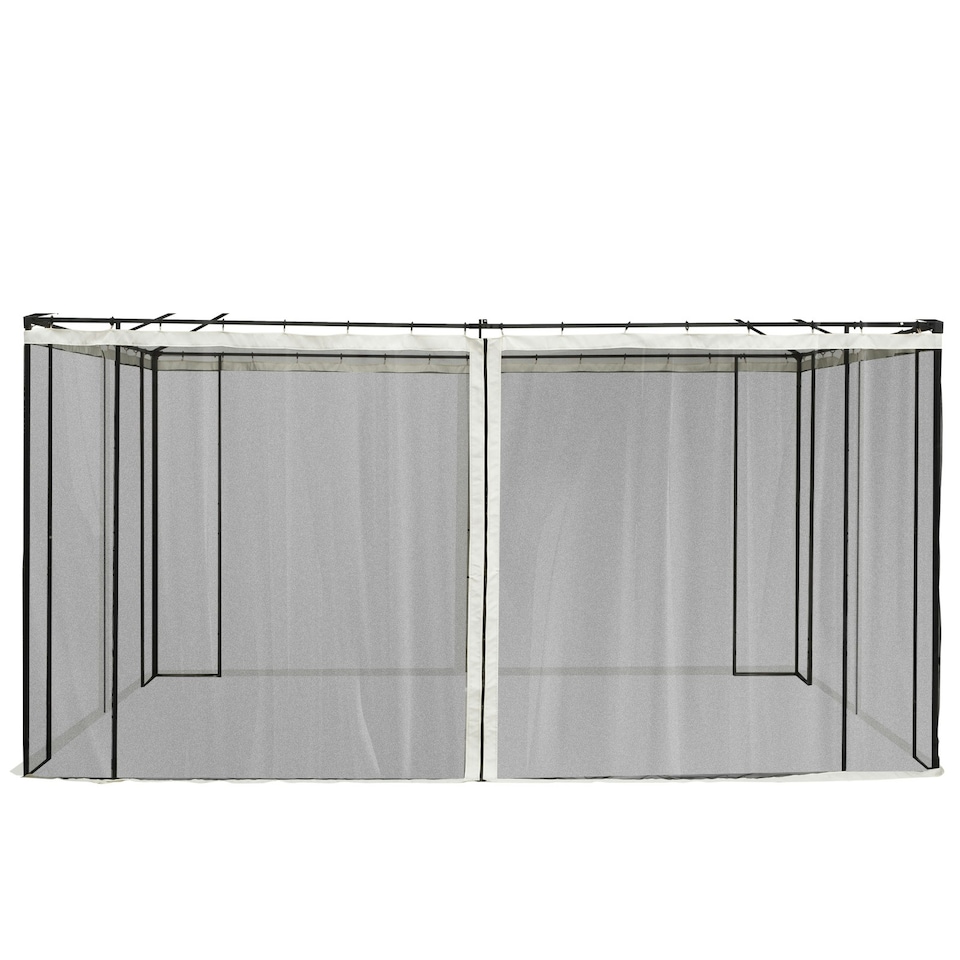 image 1 of Outsunny 352 x 207cm Universal Replacement Gazebo Mesh Netting Screen Walls