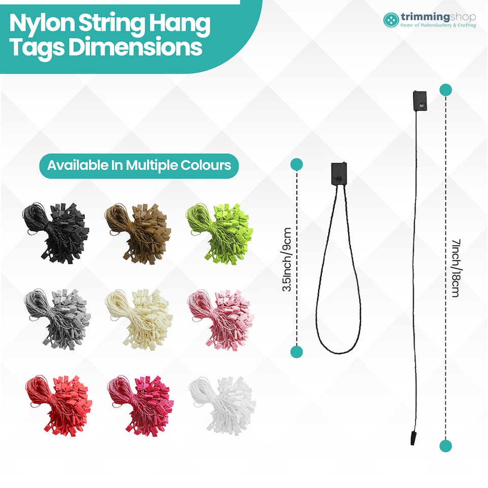 image 1 of 7 Inch Plastic String Tags, Nylon Label Snap Lock - 100pcs
