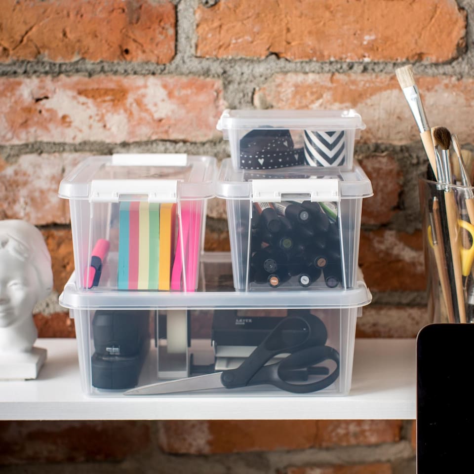 image 1 of SmartStore Different size Storage Box for Home with Clip Lid | Clear | 1.5L