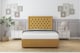image 2 of Sloomy Montana Mustard Plush Divan Bed Base No Drawers With 54 Inch Floor Standing Headboard | Gold | Mustard | Small Double | 1
