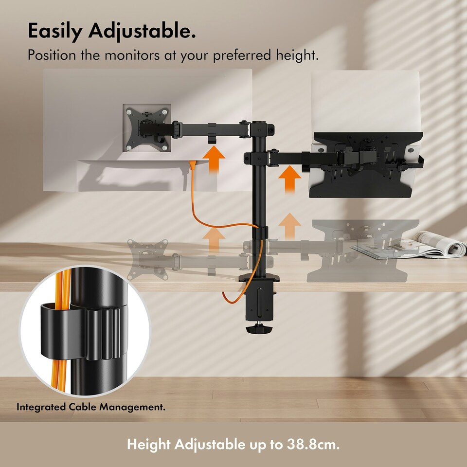 image 1 of VonHaus Monitor Stand with Laptop Tray for 13-32" Screen