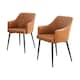 image 1 of Furniturebox Calla 2x Tan Faux Leather Black Leg Dining Chair