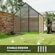 image 5 of Outsunny Polycarbonate Walk-in Garden Greenhouse w/ Sliding Door Grey