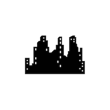 City Skyline Silhouette Cardboard Cutout 127cm