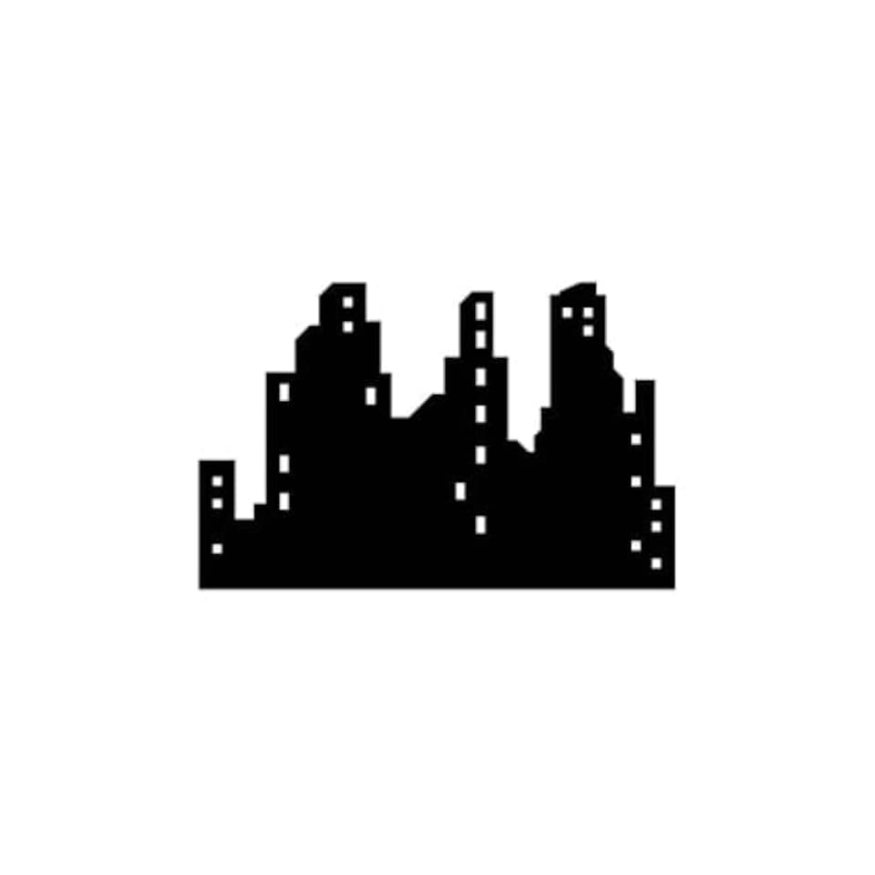 City Skyline Silhouette Cardboard Cutout 127cm