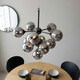 image 4 of Oscar 11 Light Multi Arm Glass Shade Ceiling Pendant Black Chrome