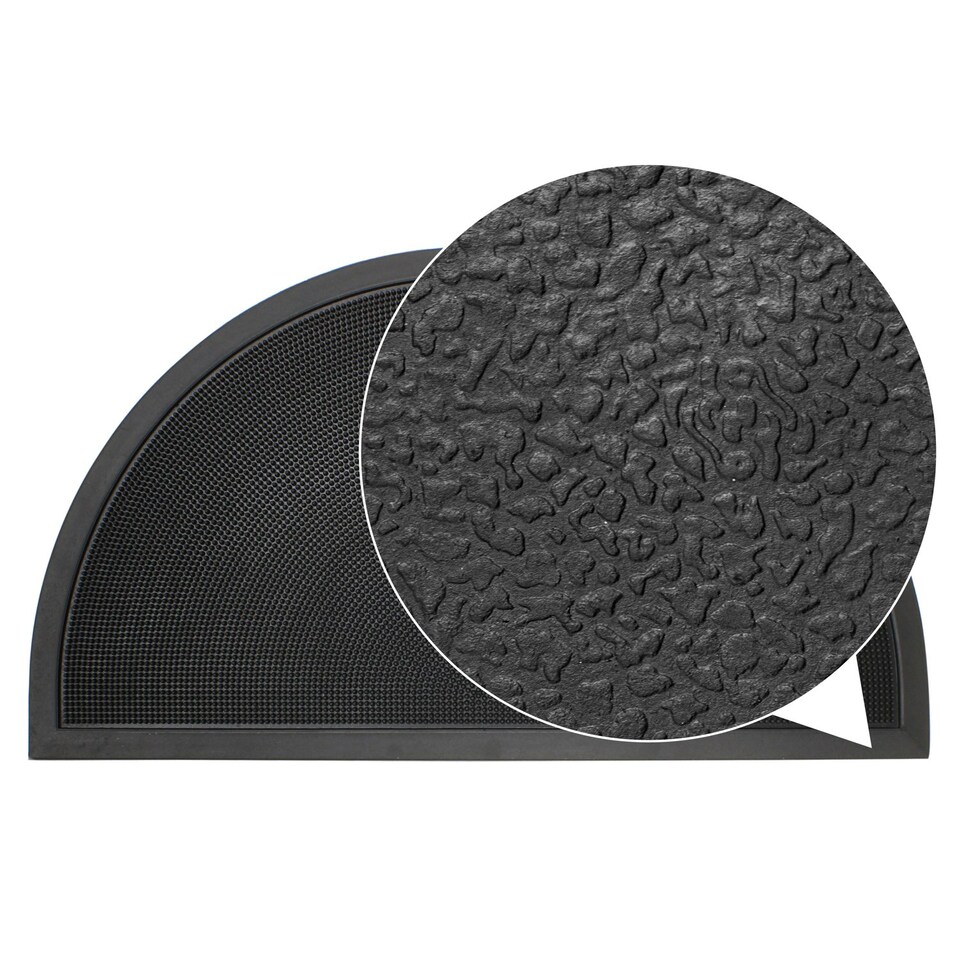 image 1 of JVL Sesia Half Moon Rubber Scraper Doormat 40x70cm