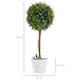 image 3 of HOMCOM Set of 2 Potted Artificial Plants Ball Tree with Lavender Flowers, 60cm