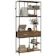 image 1 of HOMCOM 5 Tier Free Standing Book Shelf with 2 Drawers for Study, Living Room