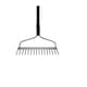 image 2 of 16 Teeth Carbon Steel Bow Rake Shaft Garden Handle Leaf Lawn Metal Head
