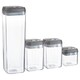 image 1 of Argon Tableware 4 Piece Flip Lock Plastic Food Storage Containers Set - Grey