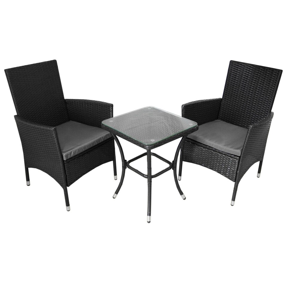 image 1 of Jardí Rattan Bistro Set Black