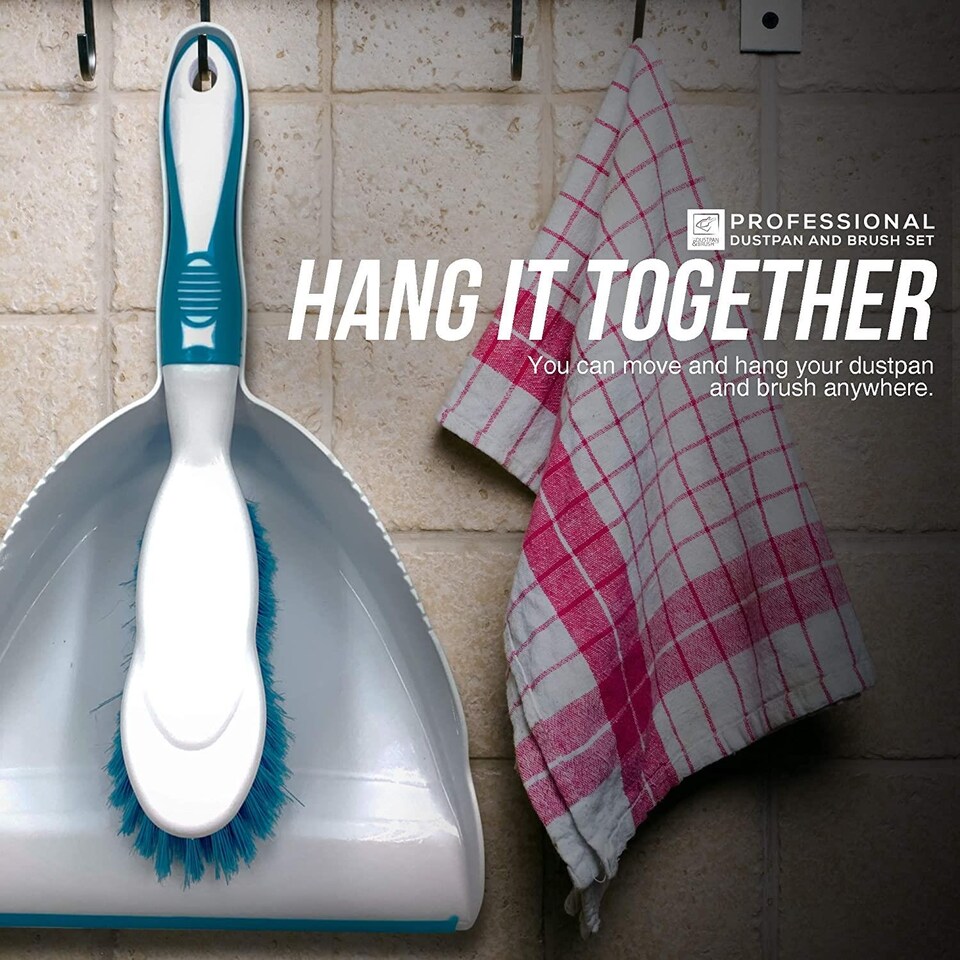 image 1 of Durable Bristles and Easy Sweep Dustpan and Brush Set