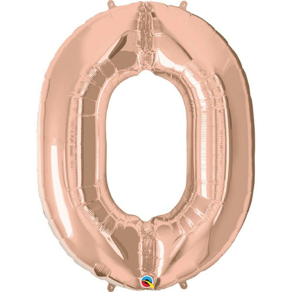 Qualatex 34 Inch Metallic Number Balloons - Rose Gold - 6