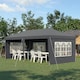 image 10 of Outsunny 3 x 6m Garden Pop Up Gazebo, Height Adjustable Marquee Party Tent with Sidewalls, Storage Bag, Blue