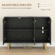 image 4 of HOMCOM Sideboard Storage Cupboard with Metal Legs for Living Room, Black Black | Gold