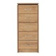 image 3 of Charles 5 Drawer Narrow Chest - L40 x W50 x H116.5 cm - Oak Effect Veneer with Walnut Trim