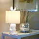 image 1 of ValueLights Lepus Modern White Ceramic Rabbit/Hare Table Lamp with White Shade - Includes LED Golfball Bulb In Warm White White