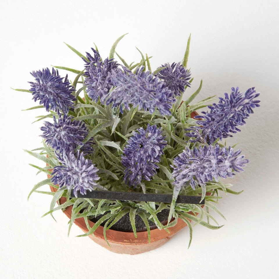 image 1 of Homescapes Artificial Lavender Plant in Decorative Pot