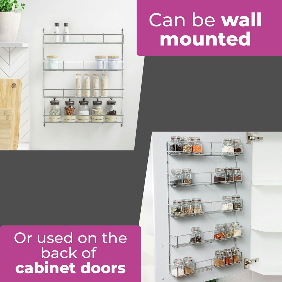 image 1 of Neo 3 Tier Spice Rack For Kitchen Door Cupboard or Wall