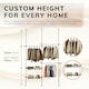 image 3 of Telescopic Wardrobe Organiser Double White Rail Clothes Rack Baskets Storage White | One Size