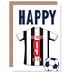 image 1 of Football Strip Kit White Striped Top Age 9 Year Old Child Kids 9th Birthday Card