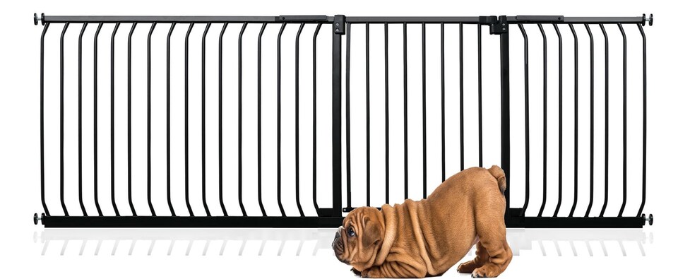 image 1 of Bettacare Elite Pressure Dog Gate, 216cm - 225cm, Matt Black, Pressure Fit Pet Gate for Dog and Puppy | Black