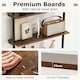 image 7 of COSTWAY 4-Tier Shelving Wall Mounted Wood Bookcasw Brown