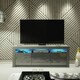 image 9 of TV Unit 160cm Grey Gloss Doors & Drawers Grey Matt Body Free LED Grey