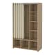 image 3 of Uppsala Open Wardrobe Unit in Jackson Hickory Oak with a Beige Textile Curtain
