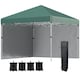 image 1 of Outsunny 3x3 (M) Pop Up Gazebo Party Tent w/ 2 Sidewalls, Weight Bags, Green