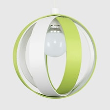 ValueLights J90 Green Ceiling Pendant Shade and B22 GLS LED 10W Warm White 3000K Bulb Green