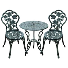 Outsunny 3 Pieces Bistro Set Furniture Garden Balcony Table 2 Chairs