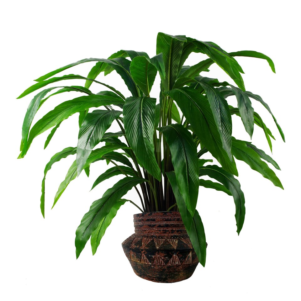 image 1 of 22cm x 34cm Aztec Inca Large Planter Brown