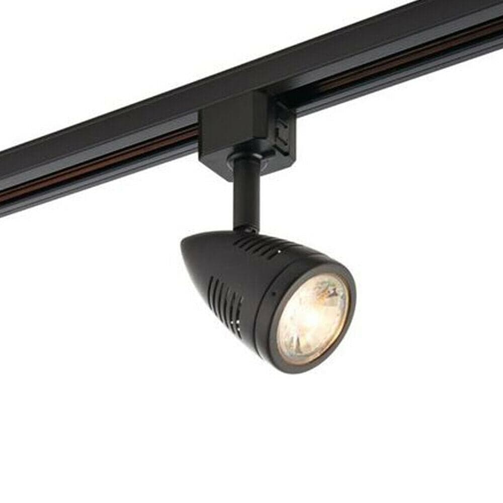 Loops Adjustable Ceiling Track Spotlight Matt Black Single GU10 Lamp Bulb Downlight
