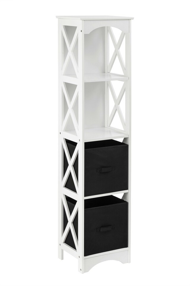 image 1 of 2 White Black Box Drawers Storage Unit | White